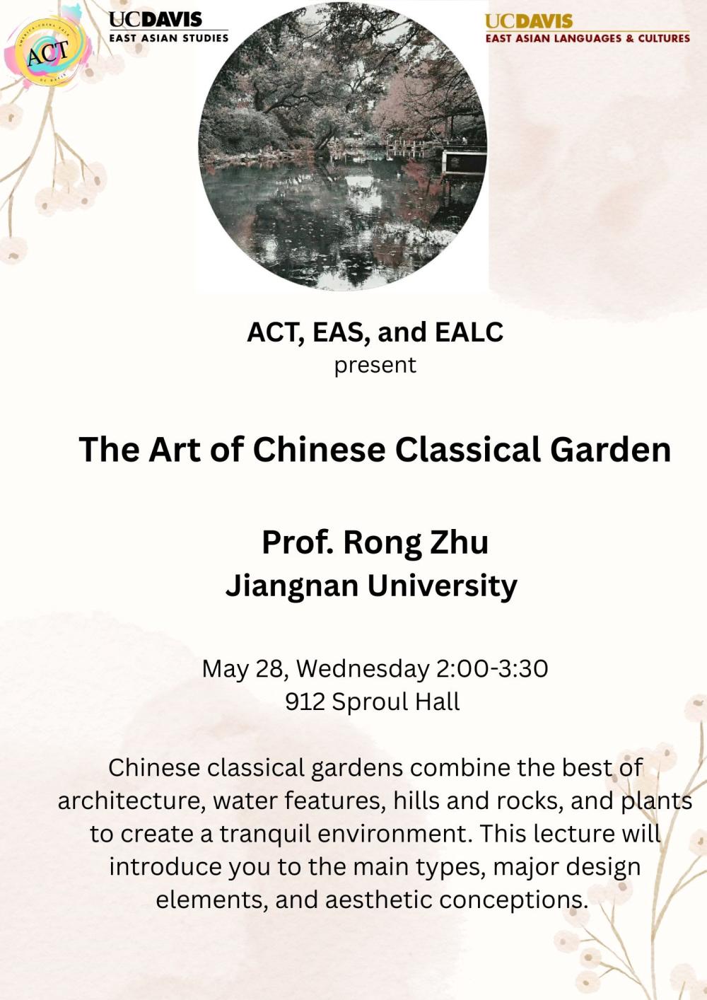 A flyer for the upcoming event, the text of which is written out above.
