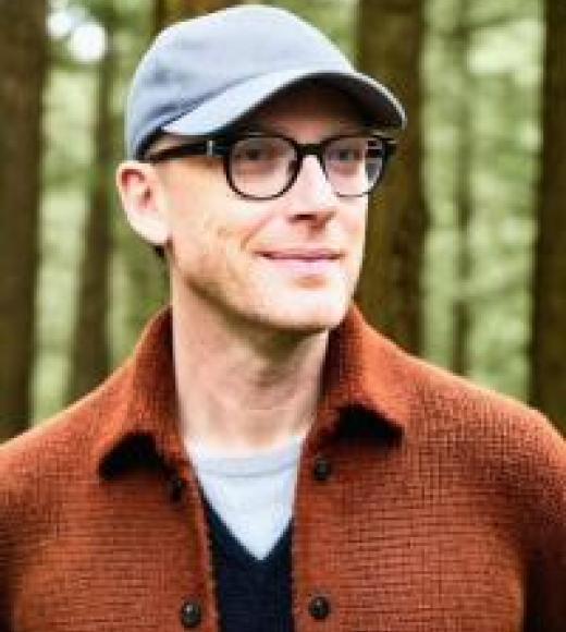 A photo of a man wearing a hat and glasses with trees in the background.